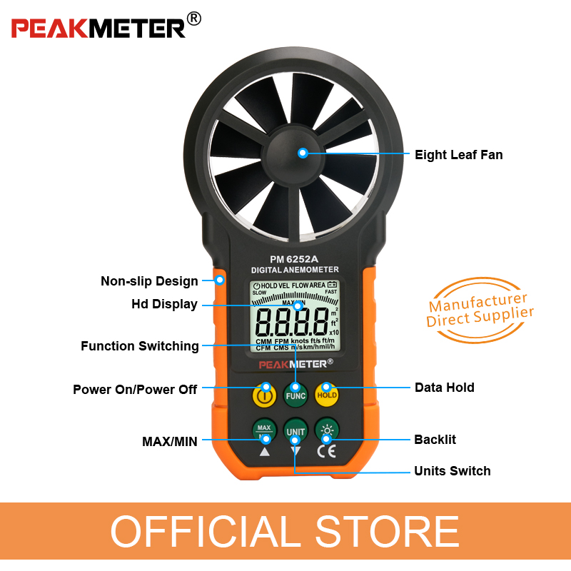 PEAKMETER PM6252A Handheld Ane - Anemometer Wind Speed のレビューと価格