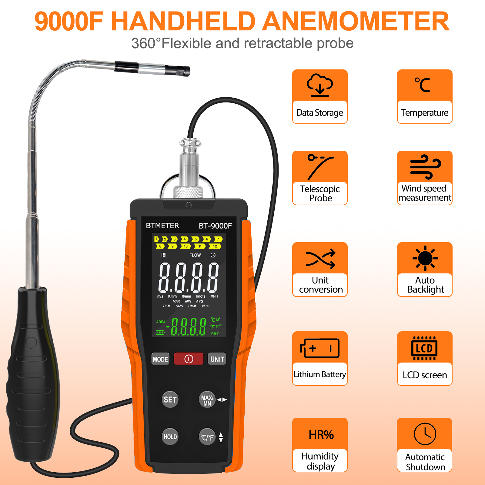 2026 New Model BT-9000F Handhe - Anemometer Wind Speed のレビューと価格