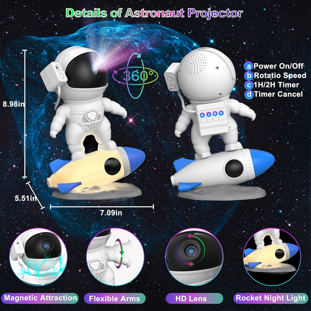Rocket Astronaut Starry Projec - Planetarium Projector Home のレビューと価格