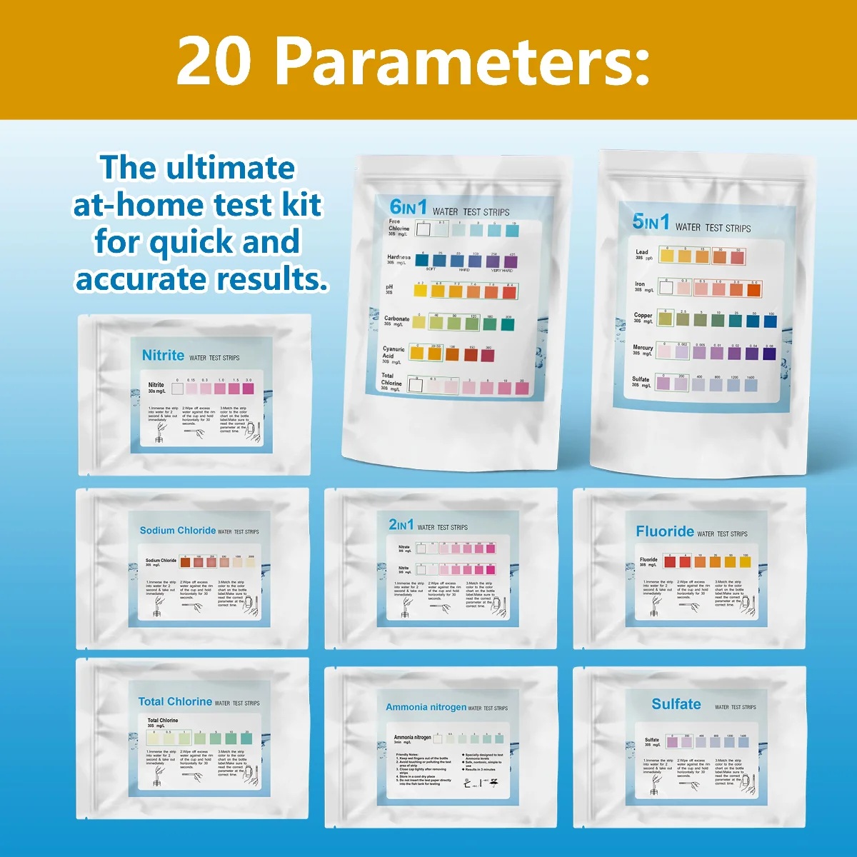 YAGO 20 in 1 Water Test Strips - Water Testing Kit のレビューと価格