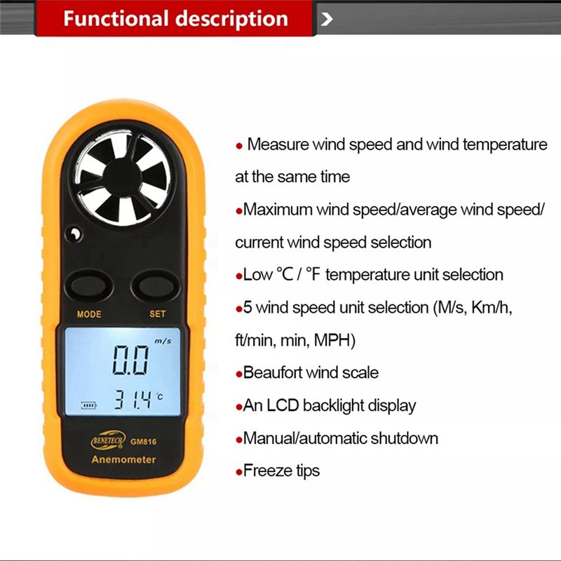 BENETECH Digital Anemometer An - Anemometer Wind Speed のレビューと価格
