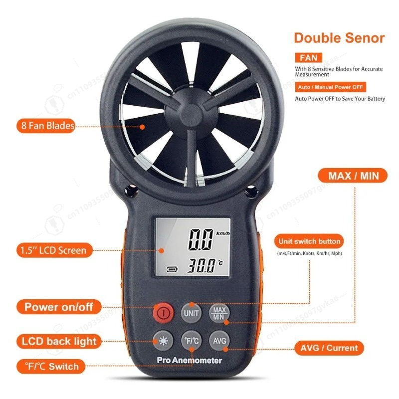 BT-100 Digital Anemometer Hand - Anemometer Wind Speed のレビューと価格