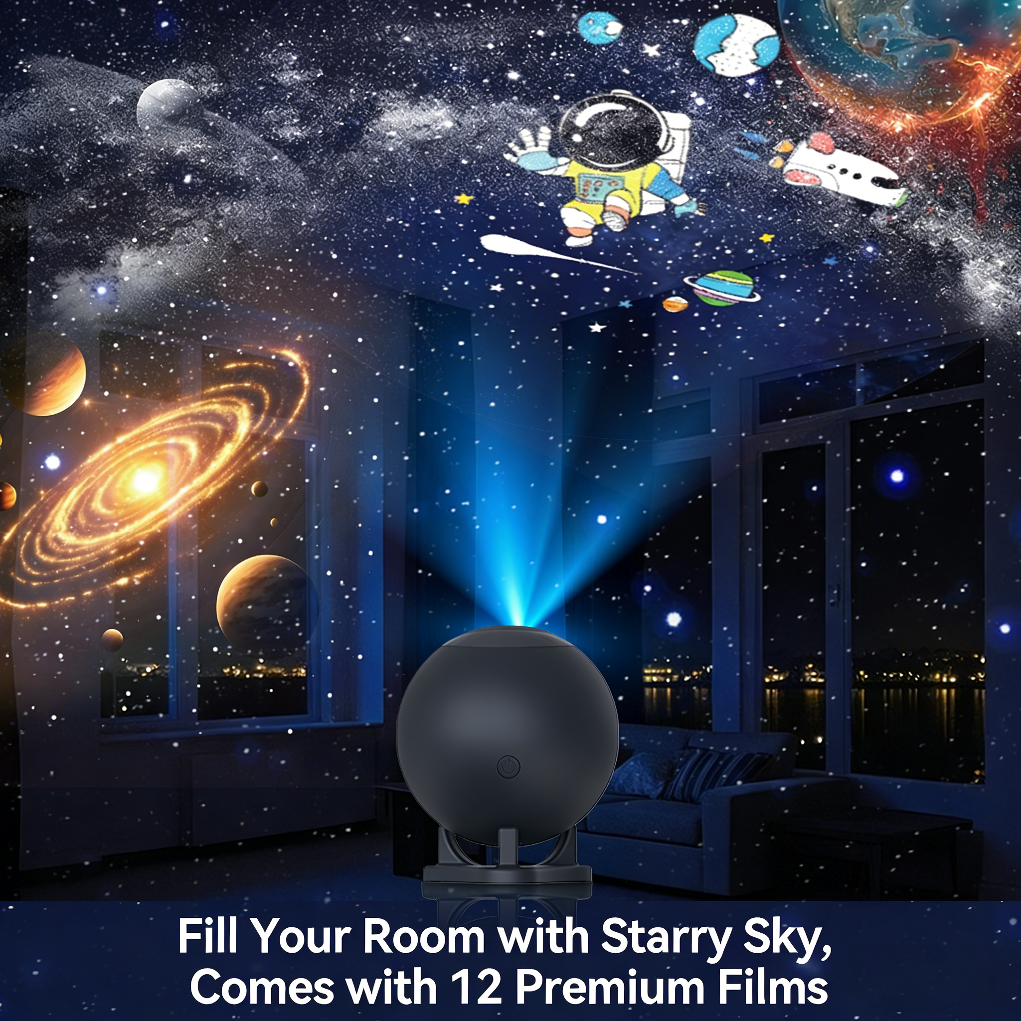 360° Rotatable Galaxy Star Pro - Planetarium Projector Home のレビューと価格