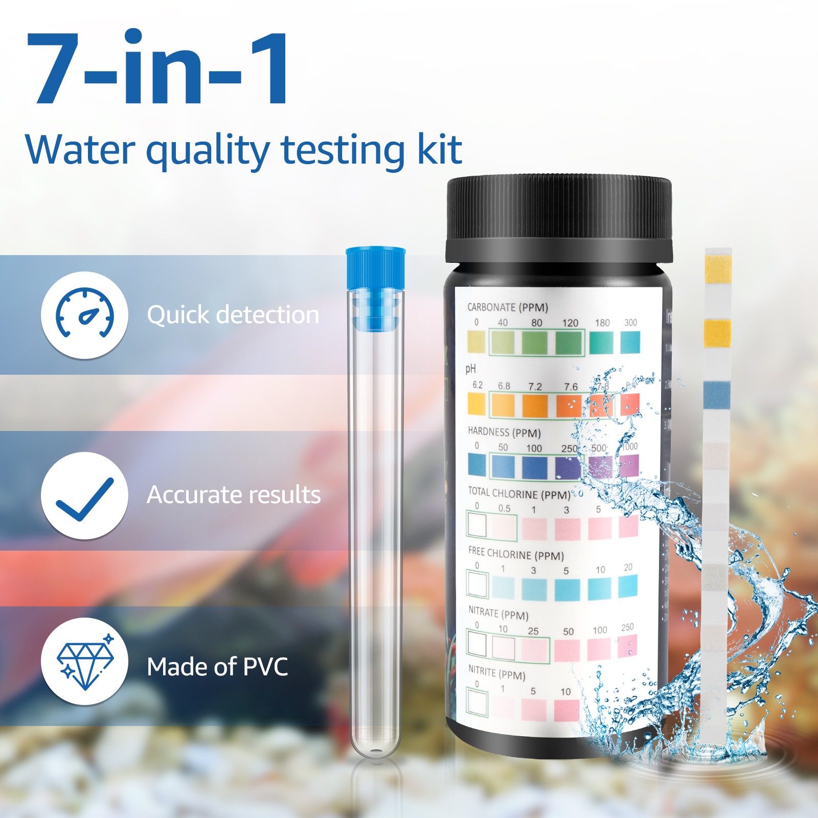 100Pcs 7 in 1 Aquarium Test St - Water Testing Kit のレビューと価格